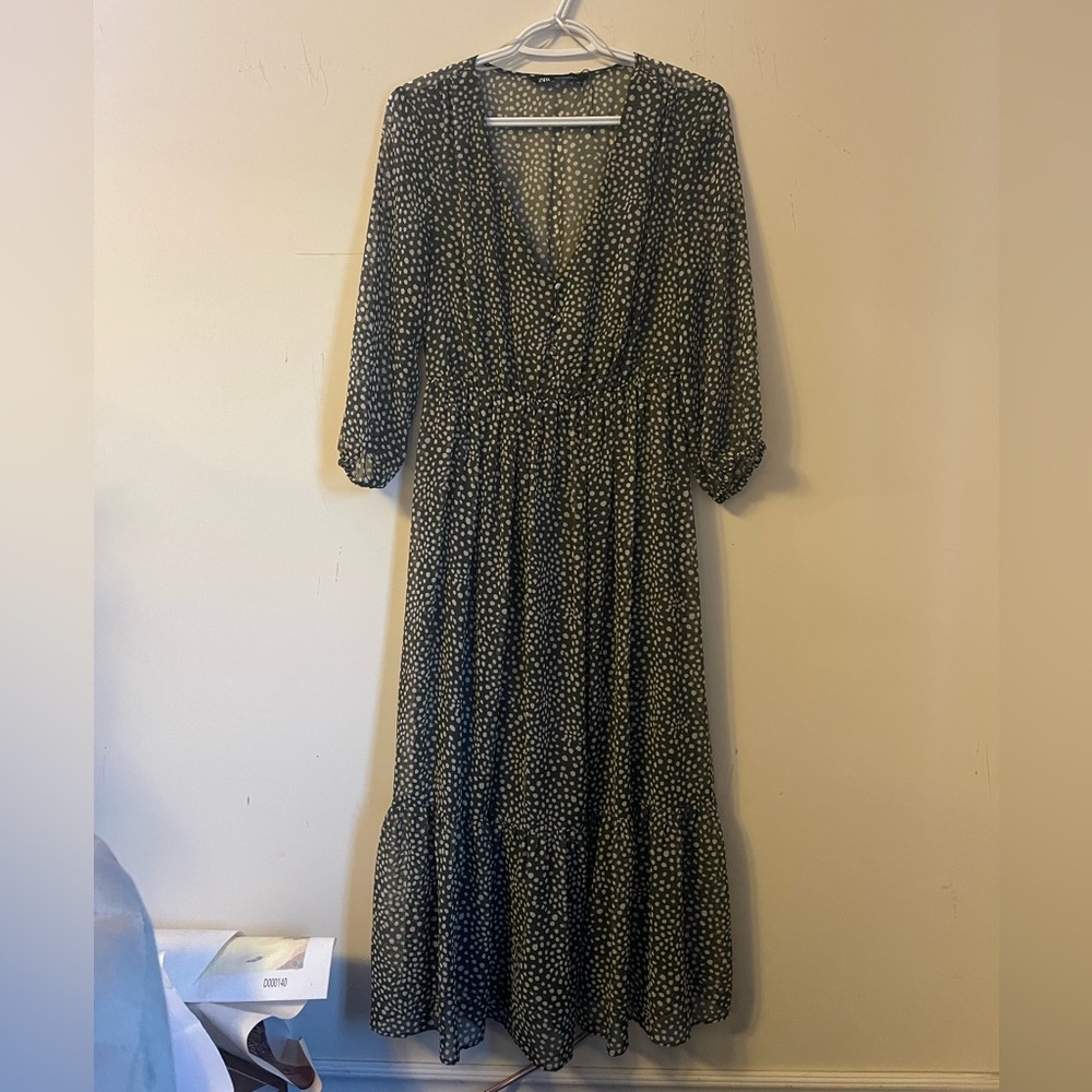 ZARA Printed Summer Maxi Dress